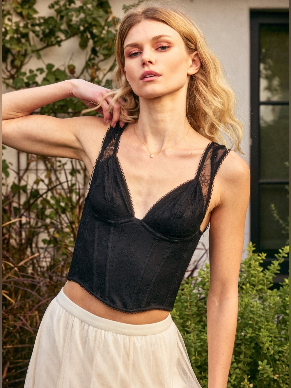 In My Feels Black Lace Corset Top